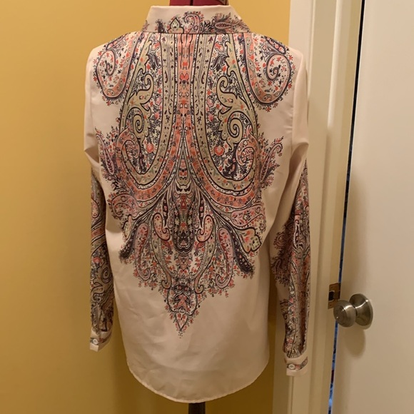Miss Look Paisley Long Sleeve Blouse NWOT - Picture 7 of 11